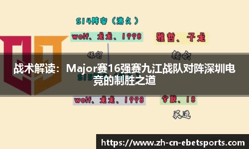 战术解读：Major赛16强赛九江战队对阵深圳电竞的制胜之道